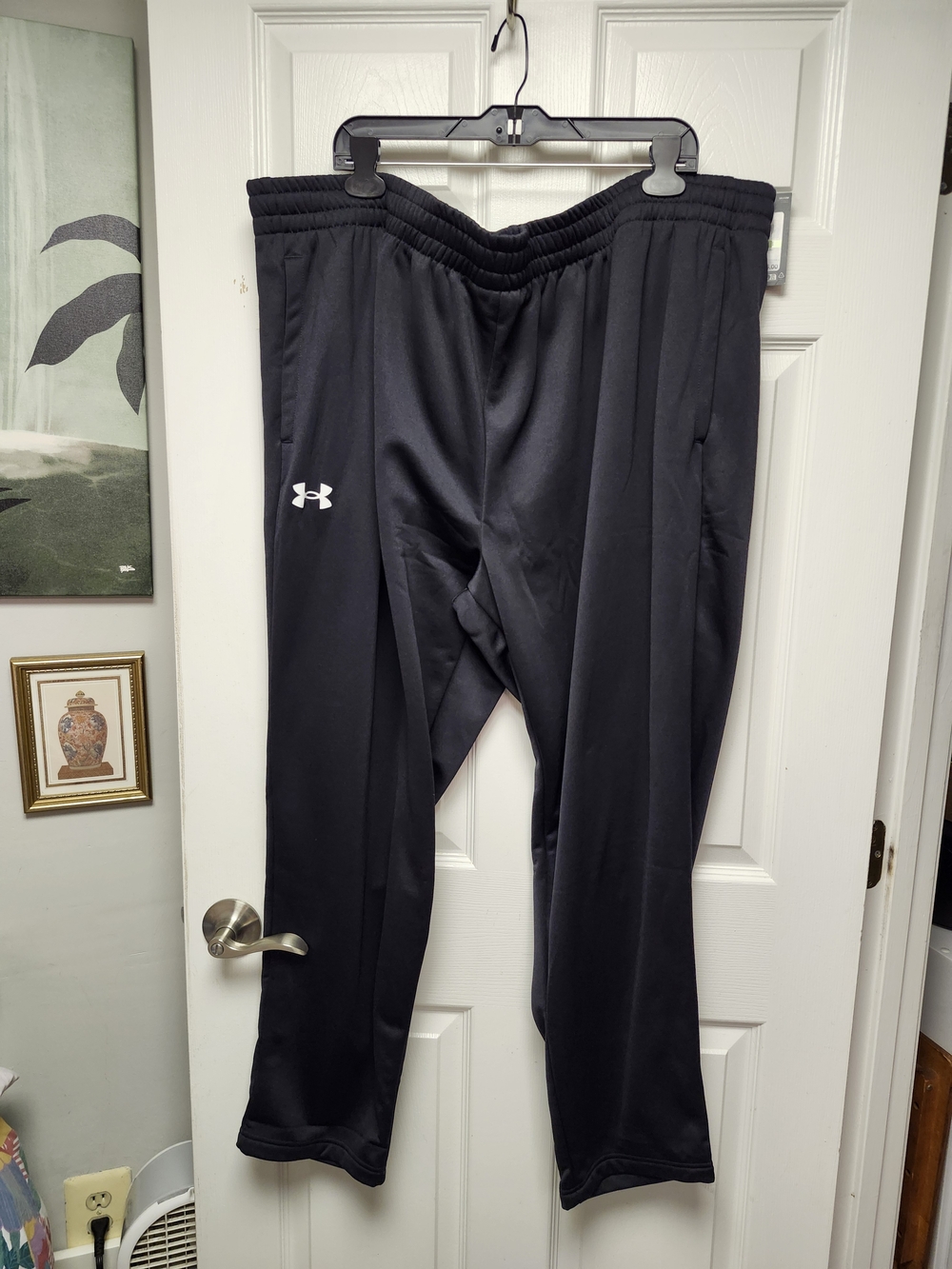 NWTS Under Armour Men's Blk & Wht Armour Fleece Pullon Drawstring Sweatpants 5X